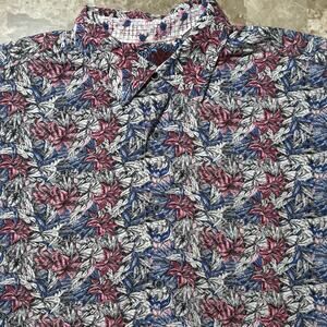 Robert Graham Shirt Mens XL Colorful Floral Short Sleeve Button Flip